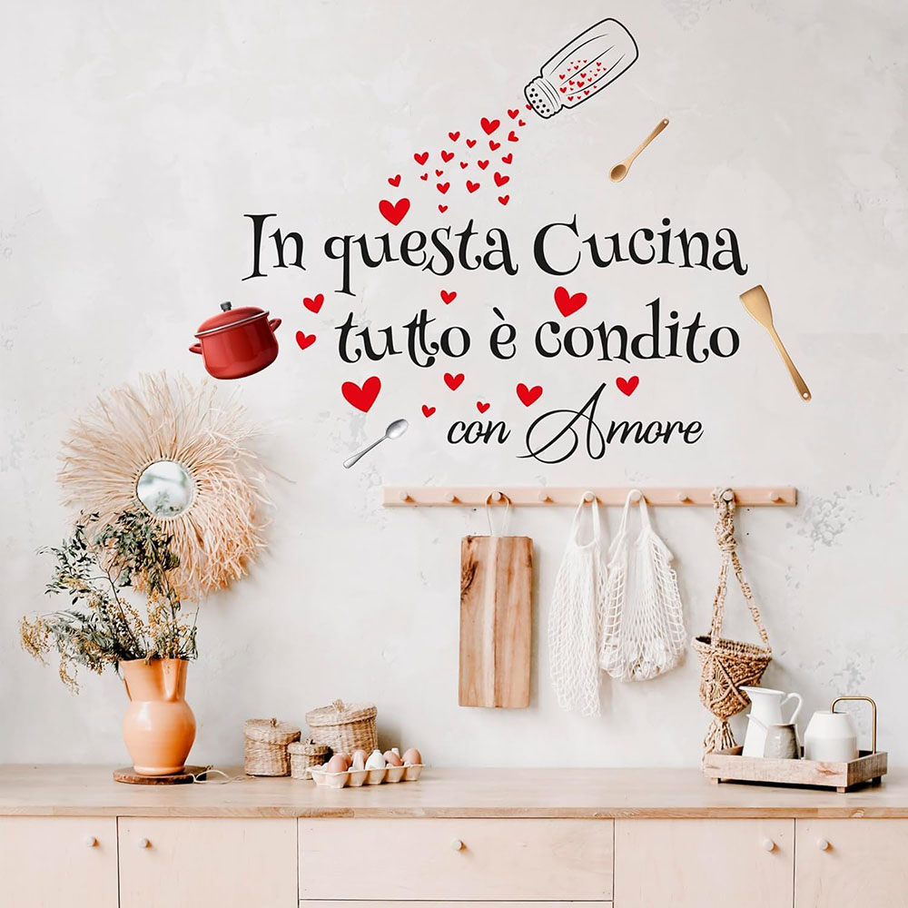 Stiker Dinding Kutipan Cinta M - Home Cooking In Italian ulasan dan harga