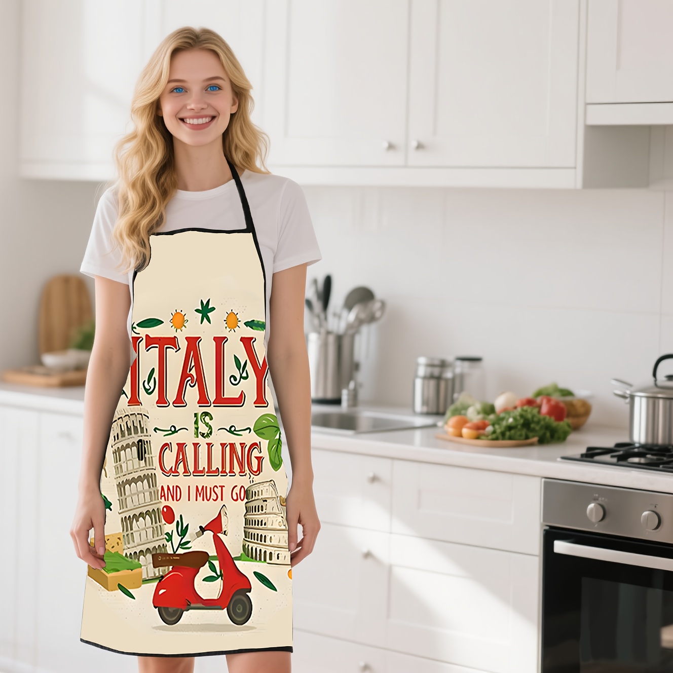 1 Buah Apron Bertema Italia, I - Home Cooking In Italian ulasan dan harga